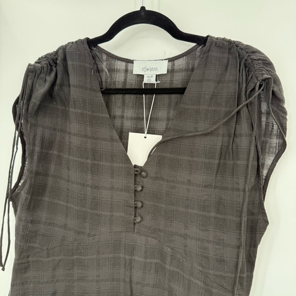 NWT Wish Australia Esmaee Black Midi Dress Sleeveless Sheer Shirt Kaftan Small - Picture 5 of 8